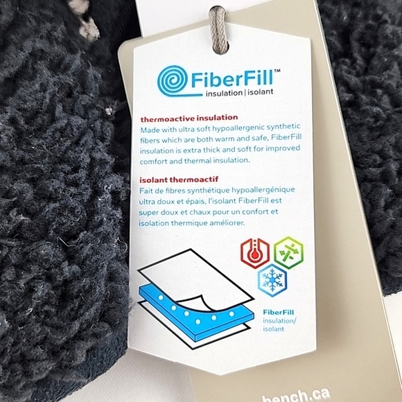 BENCH Kids Black Sherpa Quilted Puffer Slide On Slippers Fiber  Fill Size S / M - Picture 7 of 10